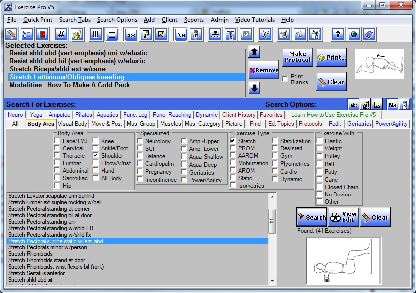 Exercise Pro Search Screen 2